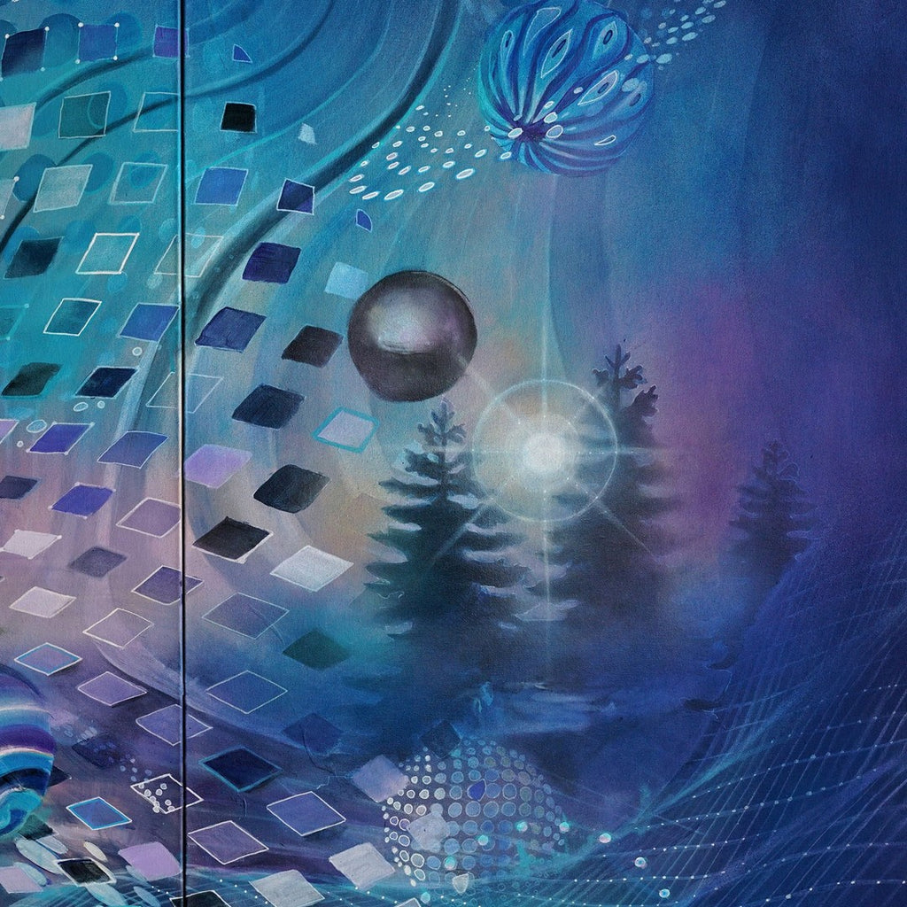 One Million Light Reflections Quadriptych Canvas